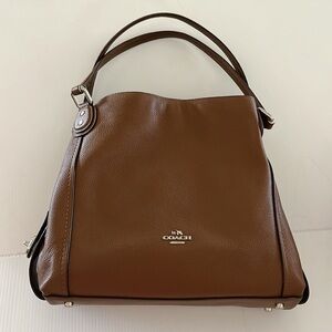 Classic Coach Edie 31 Saddle Tan Leather Double Handled Shoulder Bag